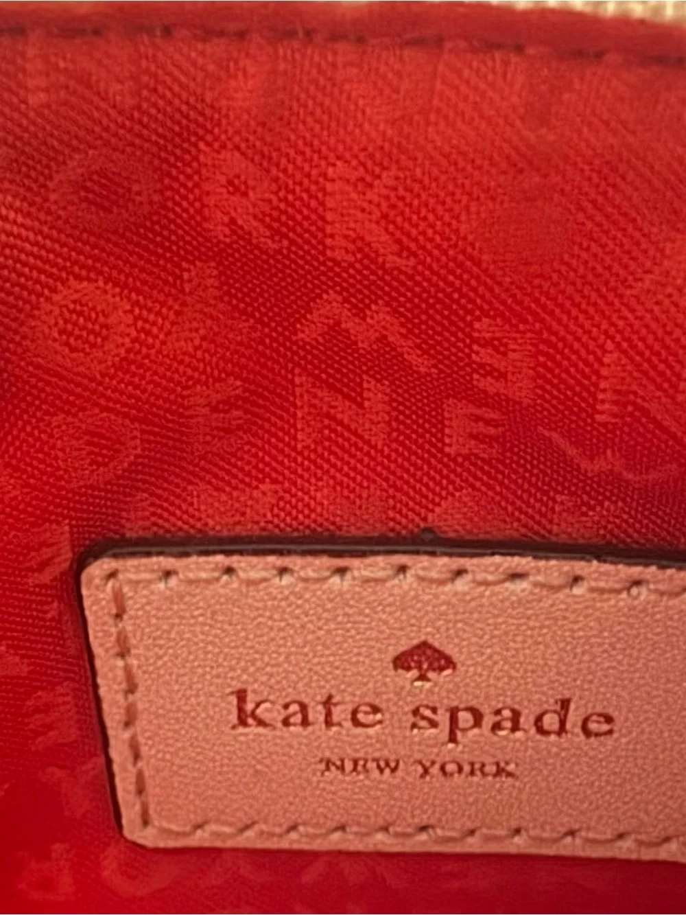kate spade Cream Quilted Wristlet Clutch with Gold Logo